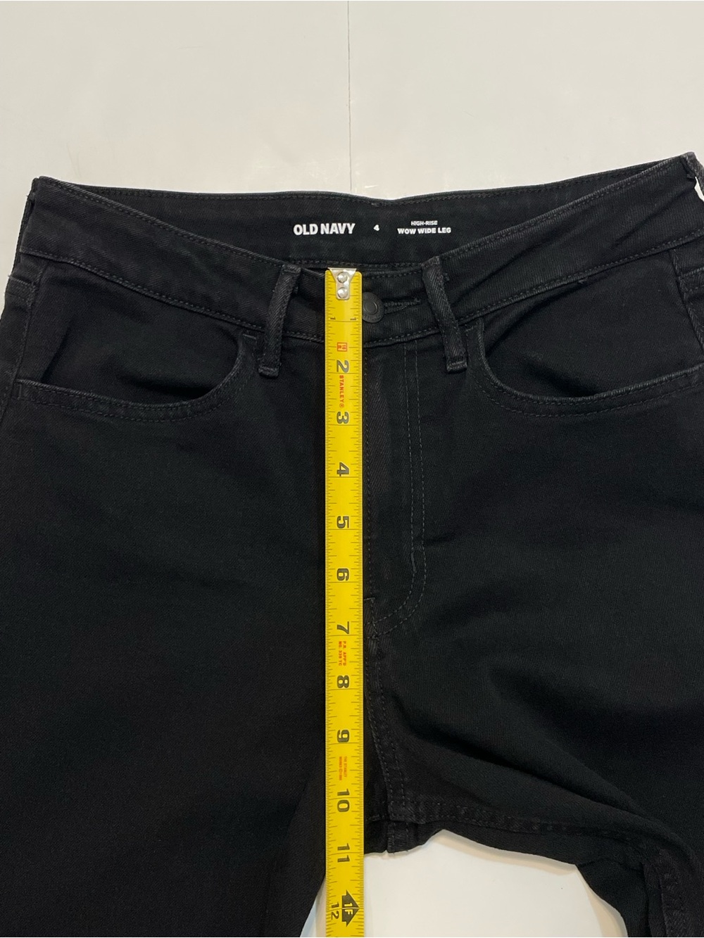 Old Navy Women's WOW Wide Leg Black High Rise Denim Jeans Size 4 - Picture 7 of 10
